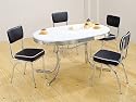 Furniture online: 50's Retro Table Set Chrome Oval Table With 4 Chairs