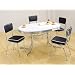 50's Retro Table Set Chrome Oval Table With 4 Chairs