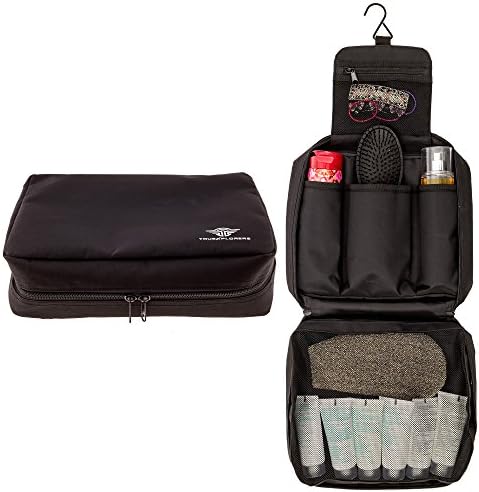TrueXplorers Deluxe Travel Hanging Cosmetic and Toiletry Bag, Extra Large Black