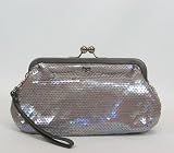 Coach New Audrey Sequins Framed Wristlet Grey & Silver - Coach 45389SLV