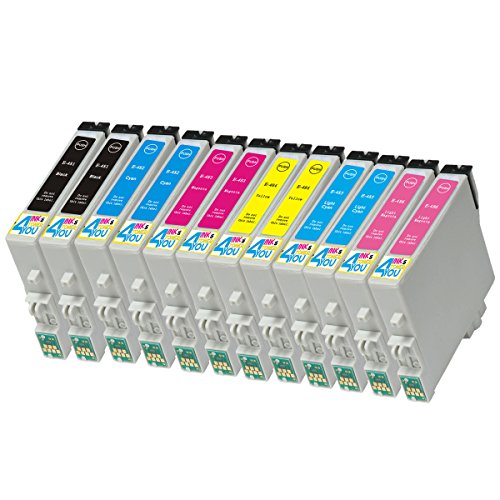 12 Pack - Remanufactured Ink Cartridges for Epson #48 T048 T048120 T048220 T048320 T048420 T048520 T048620 Inkjet Cartridge Compatible With Epson Stylus Photo R200 Stylus Photo R220 Stylus Photo R300 Stylus Photo R300M Stylus Photo R320 Stylus Photo R340 Stylus Photo R500 Stylus Photo R600 Stylus Photo RX500 Stylus Photo RX600 Stylus Photo RX620 (2 Black, 2 Cyan, 2 Magenta, 2 Yellow, 2 Light Cyan, 2 Light Magenta) Ink & Toner 4 You ®