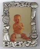 4 6 Pewter Finished '1-2-3' 'Baby' Picture/photo Frame Featuring Multiple Stuffed Animals and Childrens Toys