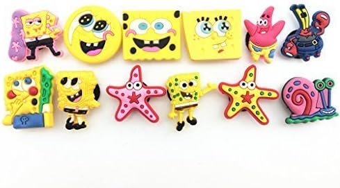 12pcs Spongebob Squarepants Shoe Charms Fits Croc Shoes &amp; Wristband Bracelet by Shoe Charmers