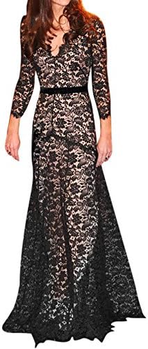 Lace Long Sleeves Long Formal Cocktail Evening Gown Dress