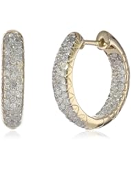 14k Gold Inside-Out Pave Diamond Hoop Earrings (3/4 cttw, H-I Color, I1-I2 Clarity)