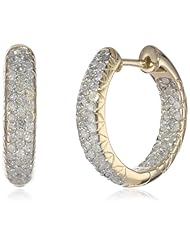 14k Gold Inside-Out Pave Diamond Hoop Earrings (3/4 cttw, H-I Color, I1-I2 Clarity)