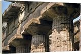 Close-up of the columns of the Temple of Neptune at Paestum - 20 Inch Canvas Print (51 cm) by Robert Harding