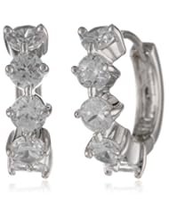CZ by Kenneth Jay Lane "Basic Collection" 5 cttw Half Prong Set Hoop Earrings