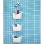 Hanging Basket Shower Caddy - Hangs from Shower Head or Curtain Rod (White) (36 1/4"H x 11"W x 5"D)