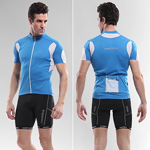 Man Short Sleeve Cycling Jerseys Overalls Mountain Riding Dress Summer Suit Sportswear f-2o086 White XXL