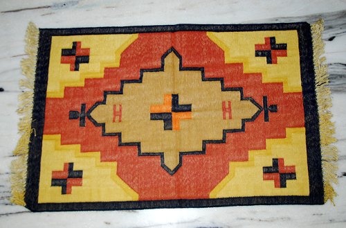 Imagen principal de Hecho a mano Superior algodón Diseño Yoga Mat Alfombra Alfombra Tamaño 35 x 23 pulgadas