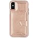 Case-Mate iPhone X Case - Compact Mirror -Rose Gold - Holds 4 Cards - Protective Design for Apple iPhone 10 - Rose Gold
