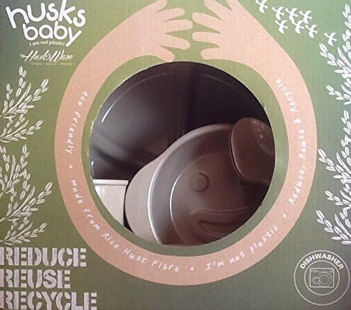 Husk's Ware Children's 7 Piece Dinnerware Set with Blue Base and Lid