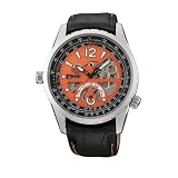 Orient Mens Power Reserve Semi-Skeleton Orange Automatic Watch #CFT00002M by Orient