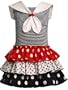 Bonnie Jean Girls 2-6x Knit Top To Woven Skirt,Navy,3