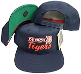 Detroit Tigers Navy Snapback Adjustable Plastic Snap Back Hat / Cap
