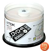 TDK DVD-R�^��p 1-8�{���L�^�Ή� 50������ [DVD-R120ALX50PU]