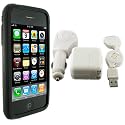 Black Silicone Skin case cover for Apple iPhone 3G 3G S package includes home adapter+car charger + usb cable + screen protector 8gb 16gb 32gb
