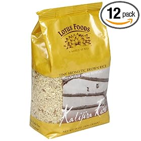 Lotus Foods Brown Kalijira Rice, 15-Ounce Bags (Pack of 12)