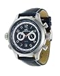 Adee Kaye Stainless Steel Mens GMT World Timer Watch / Blue Dial