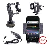 DURAGADGET Support Voiture 3 en 1 pour Samsung GALAXY NEXUS - pour grille daération, pare-brise et tableau de bord + chargeur allume-cigare BONUS - Garantie 5 ans