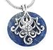 Sterling Silver Medieval Symbolic Hawk Bird on Genuine Blue Lapis Pendant