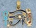 18k Gold Udjat Eye Pendant with enamel