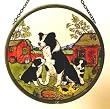 Cumbrian Collie with Pups in Stained Glass By Winged Heart
