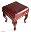 Leather and cedar ottoman, 'Century'