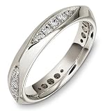 4mm modern white gold diamond wedding band ring (0.36cts diamonds 14K Gold)