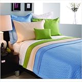 IMAGE OF Windowpane Quilted Coverlet Size: King, Color: Toffee