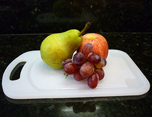 A1PP Small Plastic Kitchen Cutting Board Set - 2 White Poly Chopping Boards + BONUS 29 Snack Recipes Ebook - 6 x 9.5 inches - Less CleanUp - Dishwasher Safe - Handy Picnic Basket Accessories
