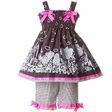 Newborn Infant Baby Girls PINK BLACK CASTLE Outfit BONNIE JEAN 3-24M