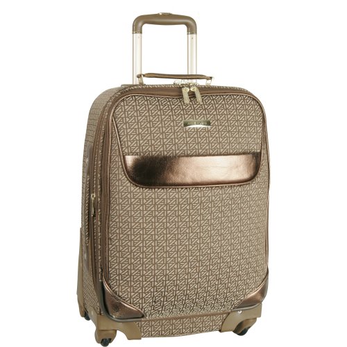 Anne Klein Luggage Signature Spinner Printed Carry-On Suitcase, Brown/Tan, One Size