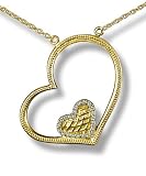 Double Heart Pendant in yellow gold by Zasha Signature Jewelry