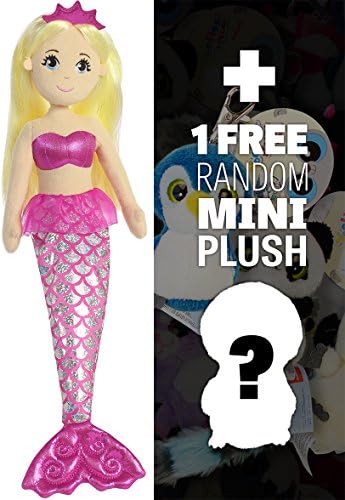 Jewel: ~18" Sea Sparkles Mermaid Plush Doll Series + 1 FREE Aurora Mini-Plush Charm Bundle [330801]