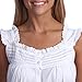 Handmade Women's Eyelet Trim Pleated Nightgown White