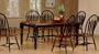 7pc Country Style Black Dark Maple Finish Dining Table & Chairs Set