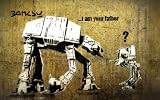 BANKSY: I Am Your Father 34 x 24 Canvas Art Poster Print With Banksy Logo Signature NEW