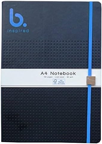 A4 PU Leather Embossed Casebound Notebook - "B Inspired" range - Blue - 160 Pages - Ruled - Size 11.7 X 8.3