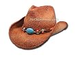 Western Style Hat with Turquoise Stone