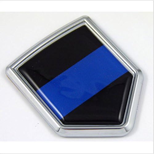 Police Thin Blue Line Flag Chrome Emblem Car Decal Sticker Bike Crest Badge