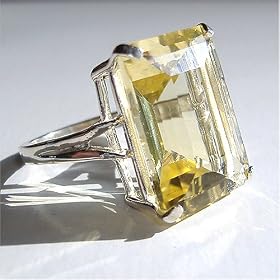 Buy Stunning, Large Genuine Citrine Cocktail Ring Emerald Cut 16 Carats by Bronze Lily