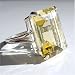 Stunning, Large Genuine Citrine Cocktail Ring Emerald Cut 16 Carats