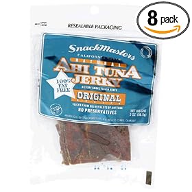 SnackMasters All Natural Gourmet Ahi Tuna Jerky, 2-Ounce Packages (Pack of 8)