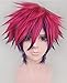 Anangel Short Rose Red Purple Synthetic Anime Cosplay Wigs Men Synthetic Hair