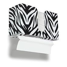 TrippNT 51908 Zebra Plastic Dual-Dispensing Paper Towel Holder, 11" Width x 6" Height x 4" Depth