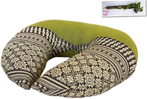 Neck Pillow (green). (Free a Gift Wooden Dragon Pencil Handmade).