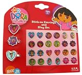 Dora The Explorer fashion stick-on earrings and ring set