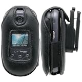 Wireless RAGE ONYX Premium Padded Fitted Lambskin Leather Case with Detachable Swivel Belt Clip for LG VX8350 VX-8350